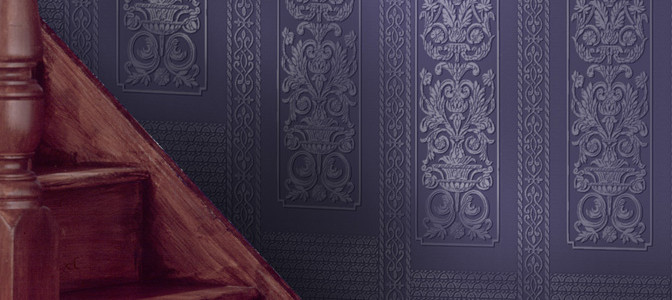 Обои под покраску Anaglypta Dado Rococo RD06730 7,04×1,06 фото в интерьере